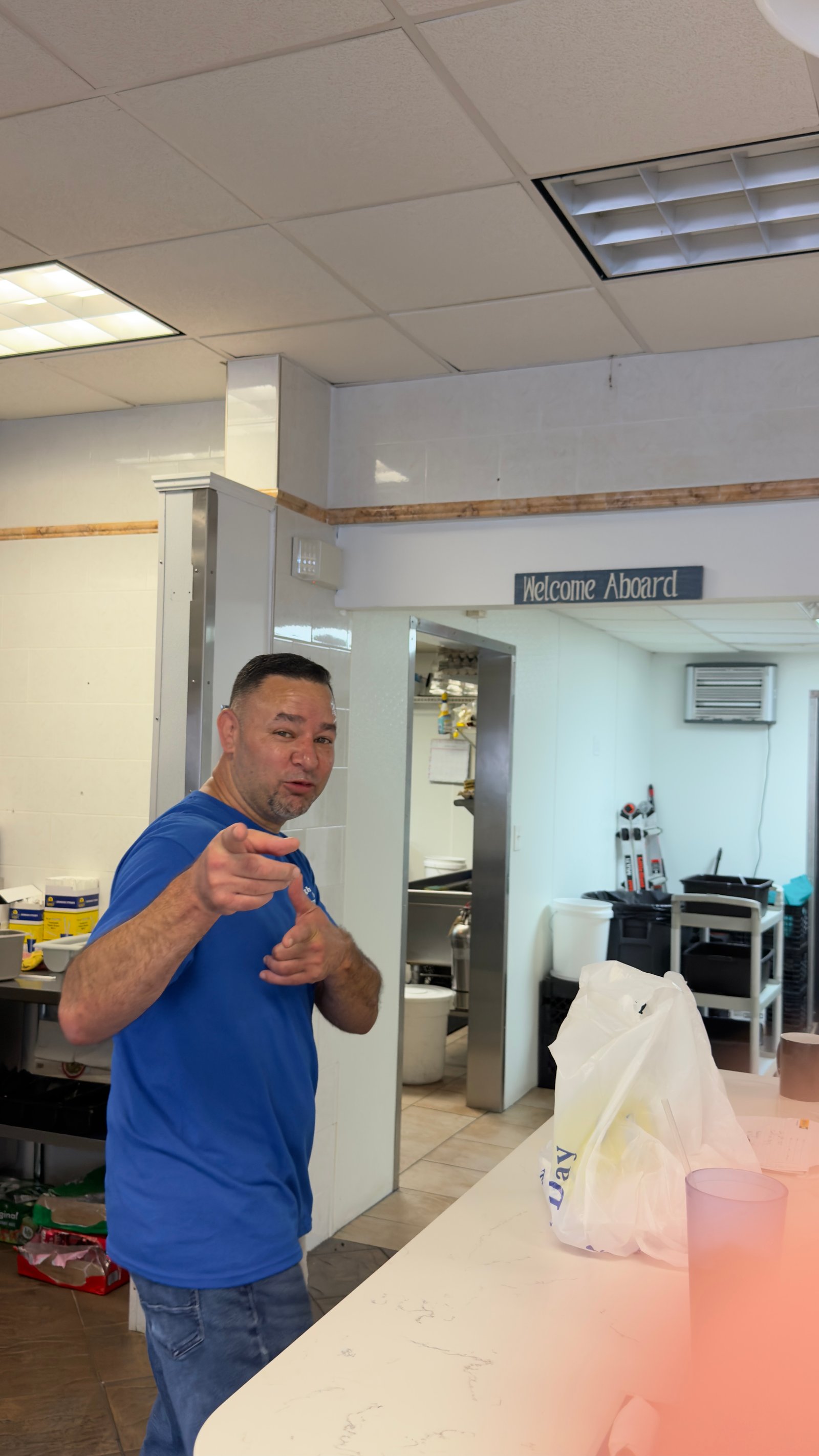 Mike at the counter